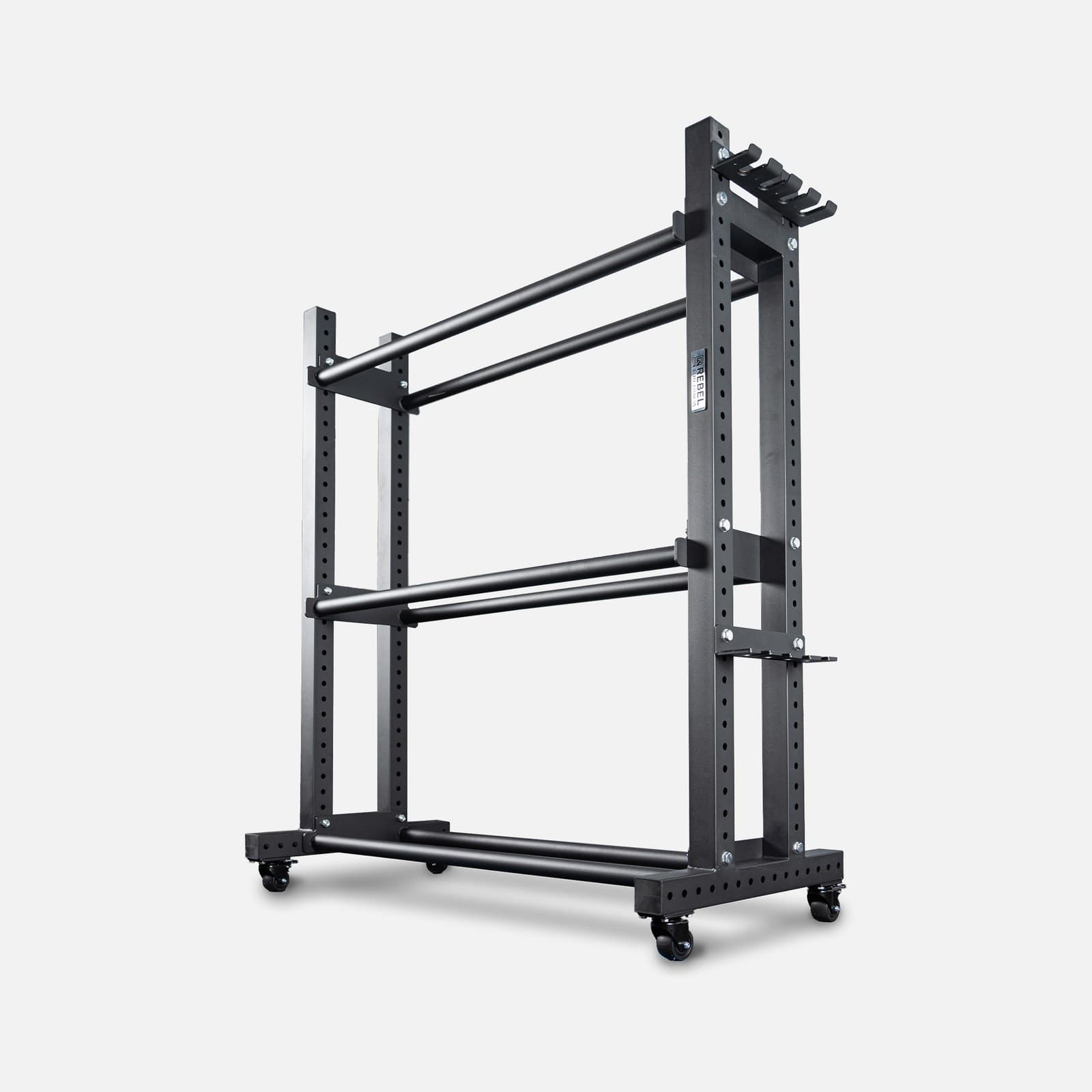 3 Tier Mobile Upright Barbell & Storage Rack